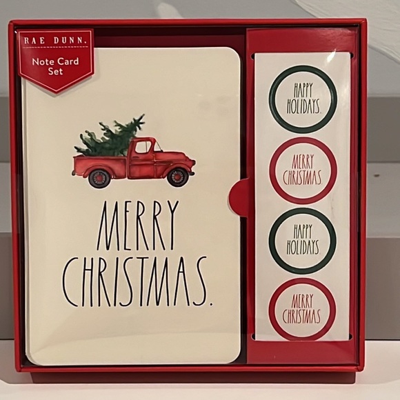Rae Dunn Merry Christmas Note Card Set - Picture 1 of 2